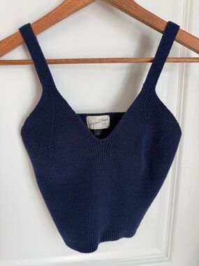 Universal Thread Slate Blue Ribbed V-Neck Sweater